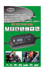 Acculader - Druppelaar 6V-12V + 2.0A-4.0A - 70W